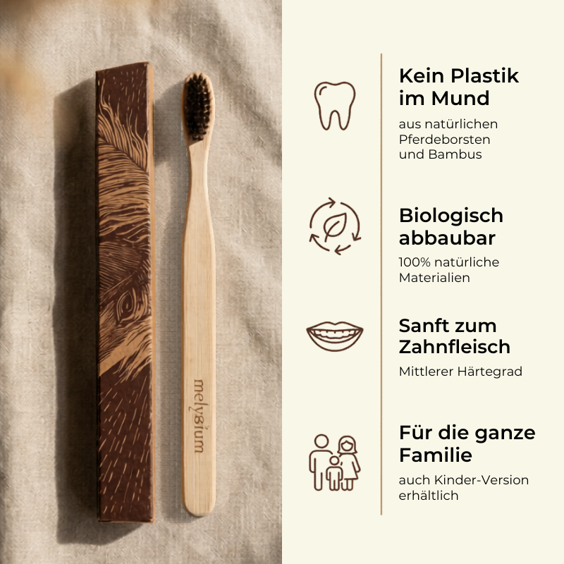 Plastikfreie Pferdehaar Zahnbürste
