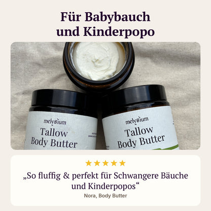 Tallow Body Butter für Babybauch und Kinderpopo, Kundenbewertung von Nora.